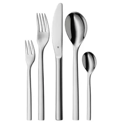 Besteck-Set WMF "Atria", silber (edelstahlfarben), 60 tlg., Cromargan Edelstahl Rostfrei 18/10, Essbesteck-Sets, mit soliden Monobloc Tafelmessern