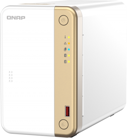QNAP TS-262 - NAS-Server - 2 Schächte - SATA 6Gb/s - RAID RAID 0, 1, 5, 6, 10, 50, JBOD, 60 - RAM 4GB - 2,5 Gigabit Ethernet - iSCSI Support (TS-262-4G)