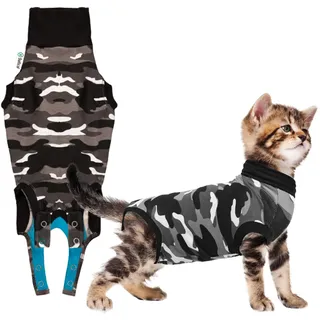 Suitical Recovery Suit Katze, XS - Schwarz/Grau