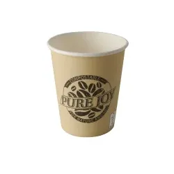 Papstar Pure Joy Trinkbecher, Pappe, Biologisch abbaubare Trinkbecher, 1 Packung = 50 Stück, 200 ml