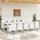 vidaXL Garten Essgruppe 11 pcs Weiß Poly Rattan und Aluminium - Weiß