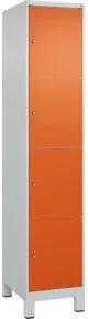 C+P Schließfachschrank Classic PLUS, Füße, 1 Abteil, 1950x400x500mm, 7035/2004 Innenhöhe Gefach oben (oberes 453 mm Front RAL 2004 Reinorange
