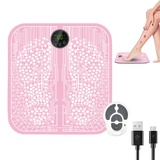 Fußmassagegerät Elektrisches, EMS Fussmassagegerät mit Fernbedienung, 6 Modi, 19 Einstellbare Frequenzen, USB-Aufladung, Faltbare Fußmassagegerät Durchblutung Fördern, Foot Massager (Upgrade Rosa)