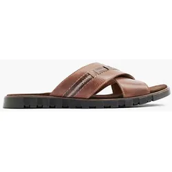 Leder Komfort Pantolette - Herren - braun
