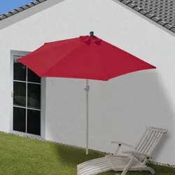 Sonnenschirm halbrund Lorca, Halbschirm Balkonschirm, UV 50+ Polyester/Alu 3kg ~ 300cm bordeaux ohne Ständer