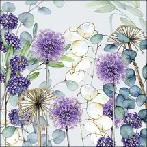 Ambiente Home Ambiente 20 Servietten Papier 33x33cm 3-lagig - hochwertige Einweg Papierservietten Allium Lunaria Trockenblumen Boho Eukalyptus Sommer Hochzeit florales Motiv