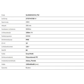 Spectrum LED LIMEA GIGANT PRO weiß 27 / 37 / 47 / 58W 150cm kaltweiß