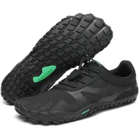 SAGUARO Barfußschuhe Herren Barfussschuhe Damen Barfuss Schuhe Outdoor Zehenschuhe Leicht Fitnessschuhe Traillaufschuhe mit Breite Zehenbox, Vitality III - Barfußschuhe Vanta Schwarz, Gr.48 EU - 48 EU