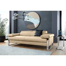W.Schillig 2-Sitzer finn, German Design Award 2016, Fußgestell Chrom glänzend, Breite 210 cm beige