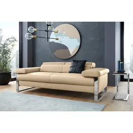 W.Schillig 2-Sitzer finn, German Design Award 2016, Fußgestell Chrom glänzend, Breite 210 cm beige