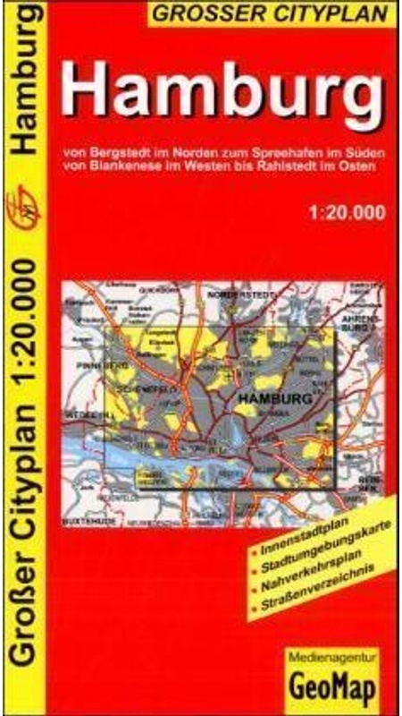 Hamburg - Stadtplan - GeoMap, Karte (im Sinne von Landkarte)