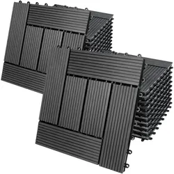 Casaria WPC Fliesen 22x Mosaik Anthrazit