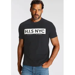 H.I.S Rundhalsshirt, schmale Passform, bedrucktes Design, aus 100% Baumwolle, Gr. 4XL (68/70), anthrazit, , 51470124-4XL
