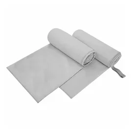vidaXL Sporthandtücher 2 pcs Grau 200 x 100 cm Polyester und Polyamid