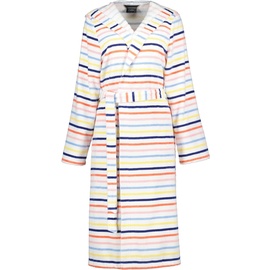CAWÖ Bademäntel Damen Kapuze Streifen 3344 weiß-multicolor - 62 M Weiss