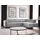 Sofnet Ecksofa mit Schlaffunktion und Bettkasten, Wohnlandschaft mit einstellbare Kopfstützen, Couch, Sofa, Bettsofa, Schlafsofa Grau (Paros 05),