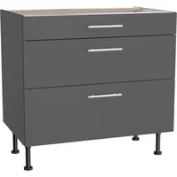 OPTIFIT Unterschrank mit 3 Auszügen Ingvar420 90 cm Anthrazit