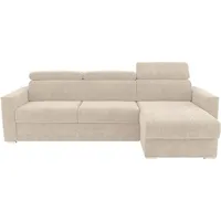 Doppelseitiges Schlafsofa express in beigem Chenille-Stoff - Schlafplätze 140 cm - Matratze 22 cm mit Formgedächtnis VIZIR - Beige