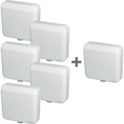 Evenes Aufputz-Spülkasten 2-Mengen, weiß 5+1 Paket (Ausführung: Aktionspaket AP-Spülkasten Evenes 2-Mengen Spülung 5+1 Gratis)