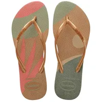 Havaianas Slim Palette Glow Flip Flop Damen, Sandgrau, Gold, 41/42 EU - 41/42 EU