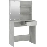 vidaXL Schminktisch mit LED Betongrau 74,5x40x141 cm