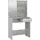 vidaXL Schminktisch mit LED Betongrau 74,5x40x141 cm