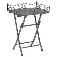 Gardenson Gartenbeistelltisch Toulouse Grau klappbar ca. 51x36x69cm