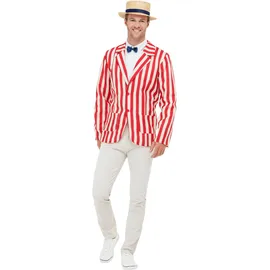 Smiffys 20er Jahre Friseurladen Kostüm, Rot & Weiß, mit Jacke, Hut & Fliege
