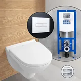 Villeroy & Boch O.novo Compact Komplett-SET Wand-WC mit neeos Vorwandelement,, 5688HRR1+16601WH#SET,