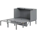 Beaok Klappbett, Grau, Holz, 140x200 cm, Schlafzimmer, Betten, Klappbetten