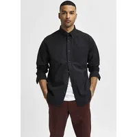Selected HOMME Herren, Freizeithemd SLHREGRICK-OX FLEX regular fit, Schwarz