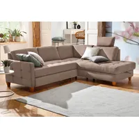 Home Affaire Ecksofa »Earl L-Form«, wahlweise auch mit Bettfunktion oder Bettfunktion mit Bettkasten, beige