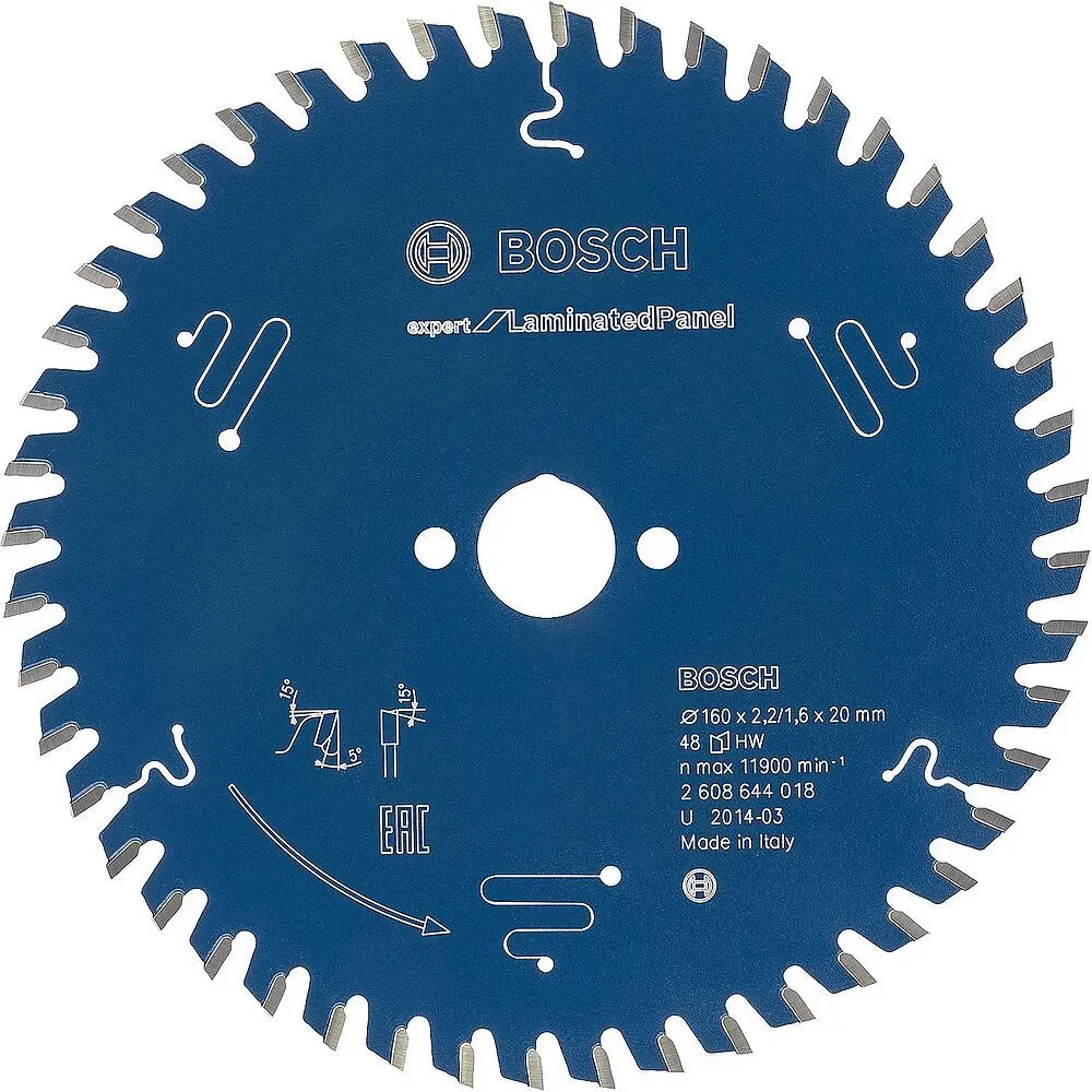 Kreissägeblatt Bosch für Kunststoffbeschichtete Platten und Laminat 140x20mm
