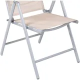 Mojawo Garten Klappstuhl 54 x 64 x 106 cm silbergrau/beige 6 St.