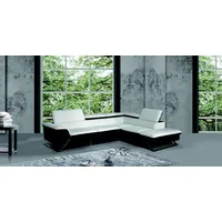 JVmoebel Ecksofa Kreatives Ecksofa in Weiß – modernes Ledersofa im L-Design, Made in Europa blau|weiß