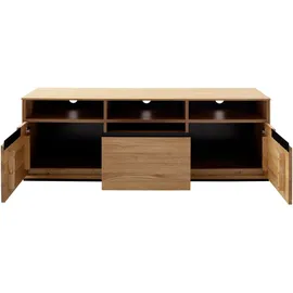 MCA living TV-Board MCA LIVING "Araya Lowboard", braun (holzfarben), B:152,5cm H:51cm T:45,5cm, Holzwerkstoff, Massivholz, Sideboards, TV-Board, Schubkasten gedämpft