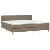 vidaXL Boxspringbett mit Matratze Taupe 200x200 cm Stoff