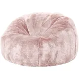 I.C.O.N. Icon Kunstfell Sitzsack Kinder, Rosa, Flauschiger Kunstpelzstoff, Sitzsack Flauschig mit Füllung, Bequemer Kinder Sessel, Kuschelsessel, Lese Sessel, Schlafzimmer, Kinderzimmer, Spielzimmer