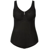 Ulla Popken Shaping-Body Nadelstreifen Schwarz 115G