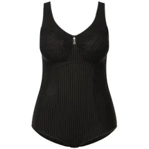 Ulla Popken Shaping-Body Nadelstreifen Schwarz 115G