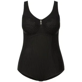 Ulla Popken Shaping-Body Nadelstreifen Schwarz 115G