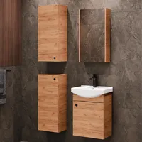 Planetmöbel Waschtischunterschrank 45 cm mit Spiegelschrank und 2x Midischrank