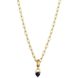 Elli PREMIUM Herz Saphir Dunkelblau 925 Sterling Silver Ketten   Damen