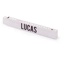 Personalisierter Zollstock | Metrie 2m Block 52 | mit männlichen Namen Name: Lucas