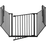 tectake Kaminschutzgitter, Schwarz, Metall, 3x71.5x289.3 cm, Kleinmöbel, Kamine & Zubehör, Kaminöfen
