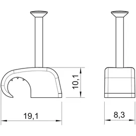 OBO Bettermann Vertr Haft-Clip m.Nagel 7-12mm L35 PP lgr 2026 35