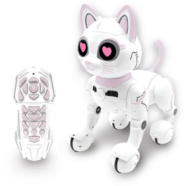 Lexibook Power Kitty - Ferngesteuerte Roboter-Katze, programmierbarer intelligenter Roboter, Licht, Sound, weiß/rosa - KITTY01