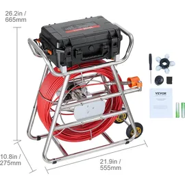 Vevor Kanalkamera, 100m Rohrinspektionskamera mit 10,1 Zoll Touchscreen