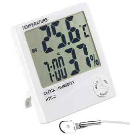 Pearl Digitales Thermometer & Hygrometer mit Außensensor, Uhr und Wecker