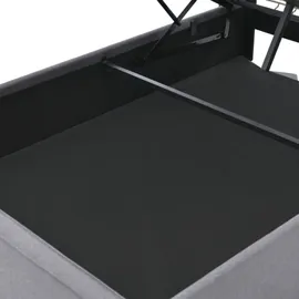 XDOVET Bett,Hydraulisch Einzelbett Polsterbett 90x200cm,Bett mit Lattenrost aus Metallrahmen, Modernes Bettgestell mit Stauraum, Baumwolle, Grau - Grau